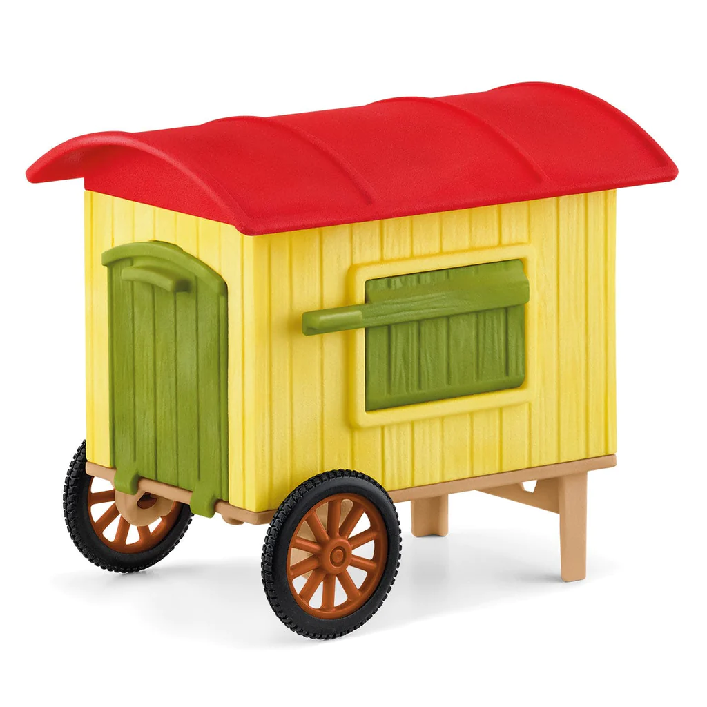 Mobile Chicken Coop Figurine