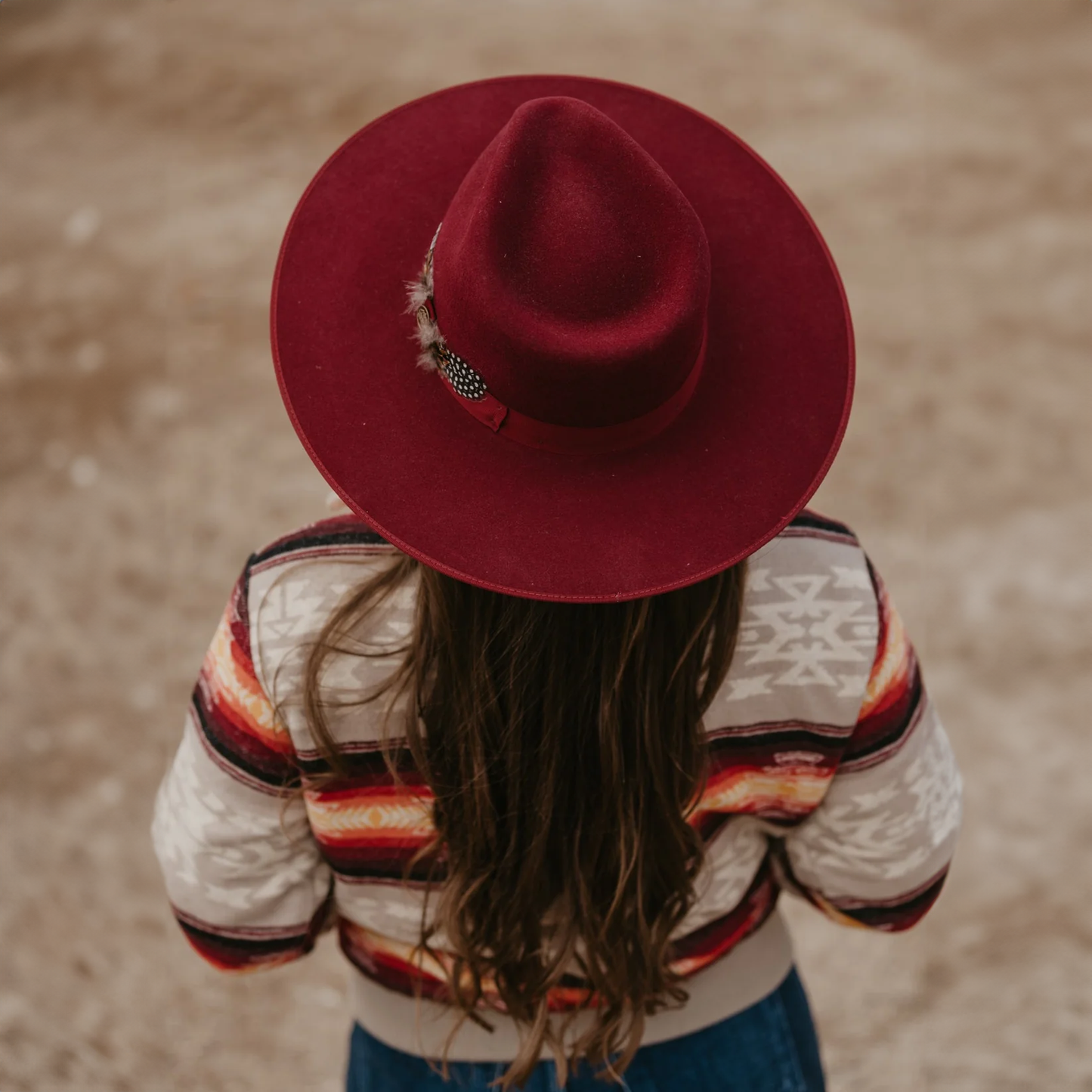 Stetson Midtown Wide Flat Brim Hat - Burgundy