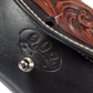 Heron Walk Custom Leather Black & Mahogany Floral Tooled Eyeglass Case