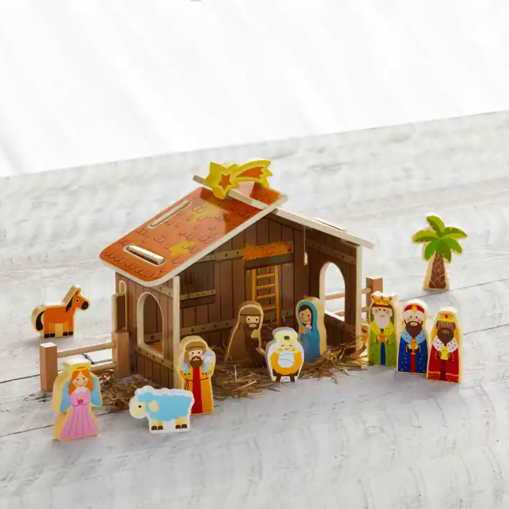Wood Nativity Set