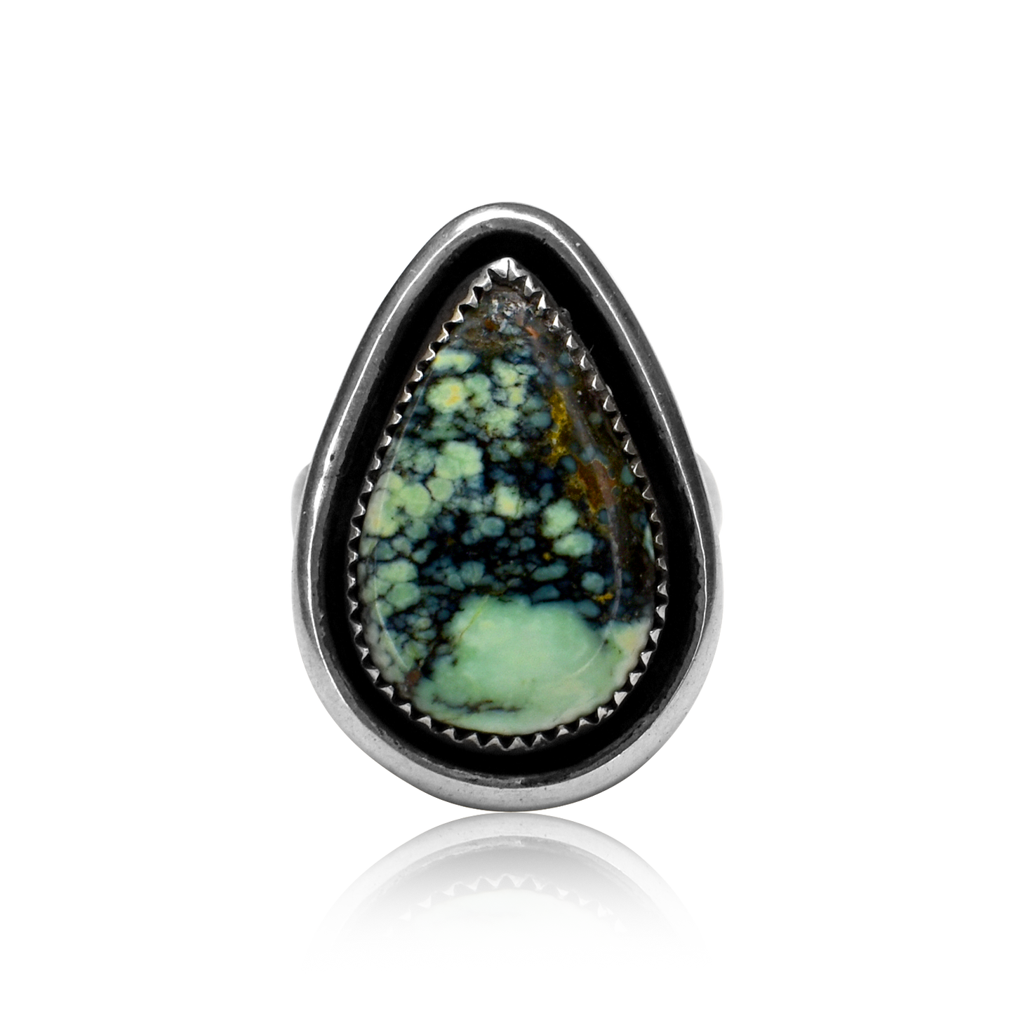 New Lander Turquoise Teardrop Ring by Justin Biltonen