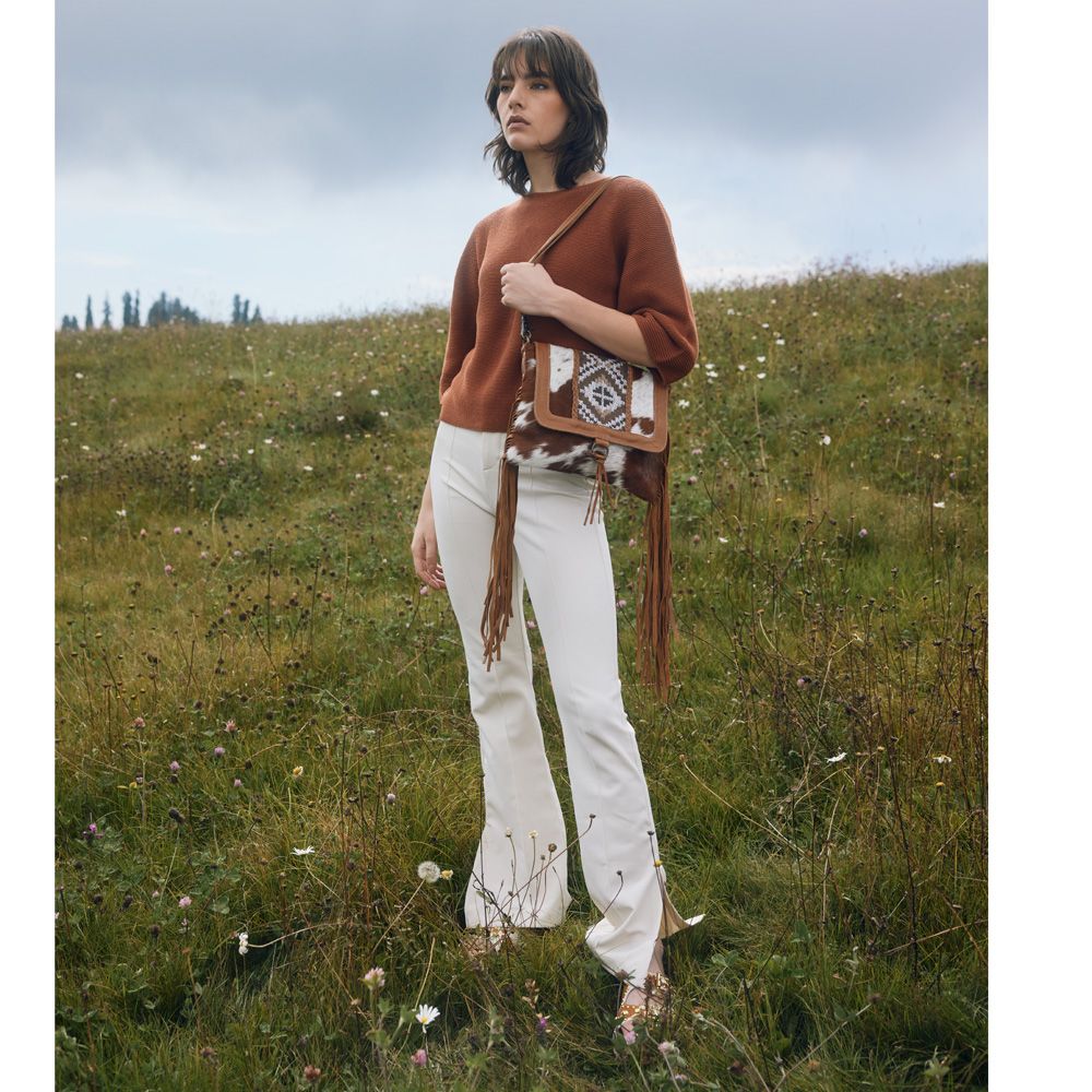 Elisa Fringe Leather & Hairon Bag