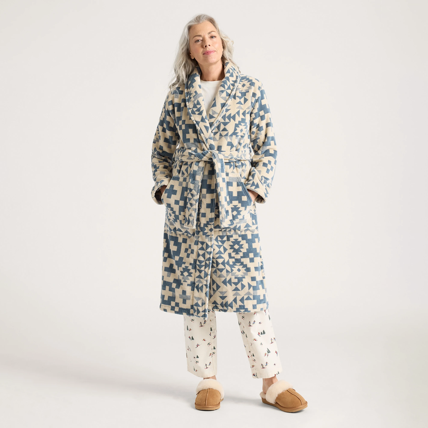 Pendleton Women's Blue Ridge Cotton Terry Velour Bathrobe