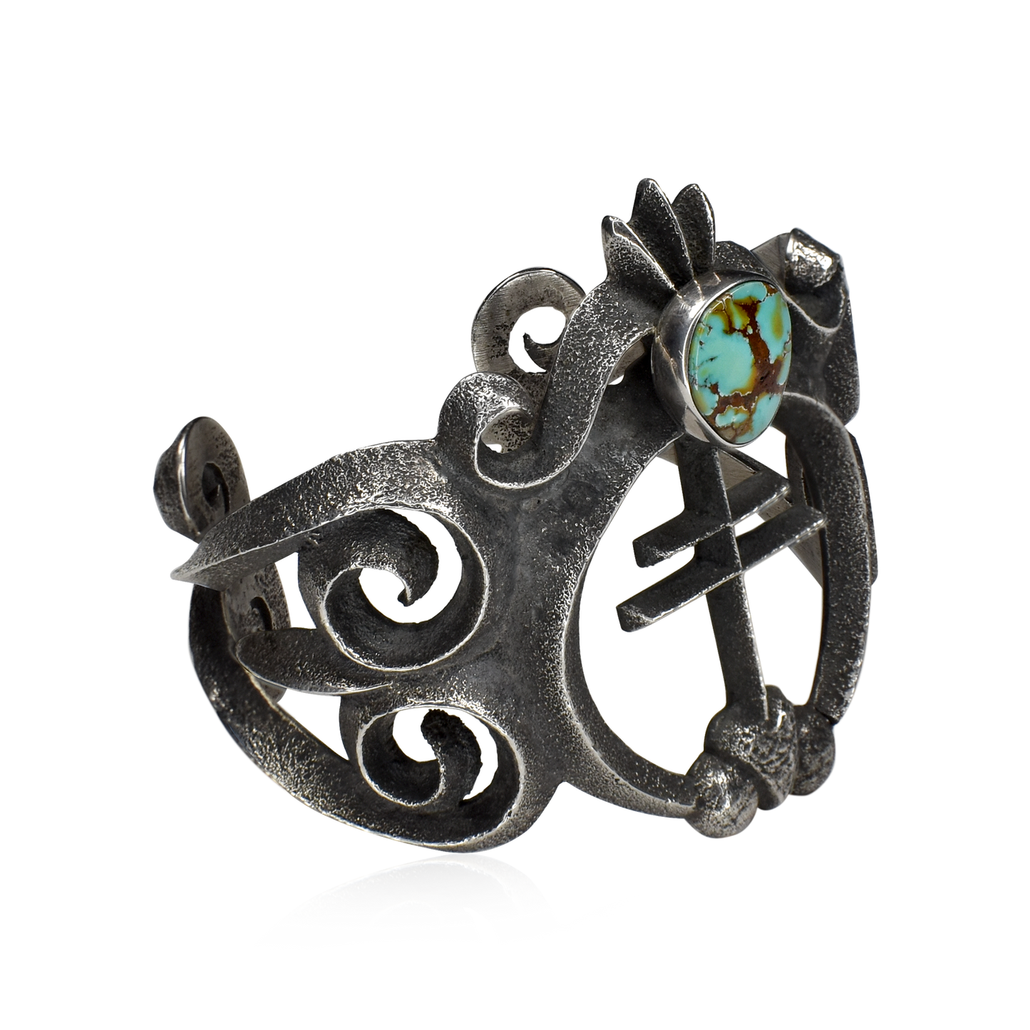 Heart of the Dragonfly Number 8 Turquoise Cross Cuff by Aaron Anderson