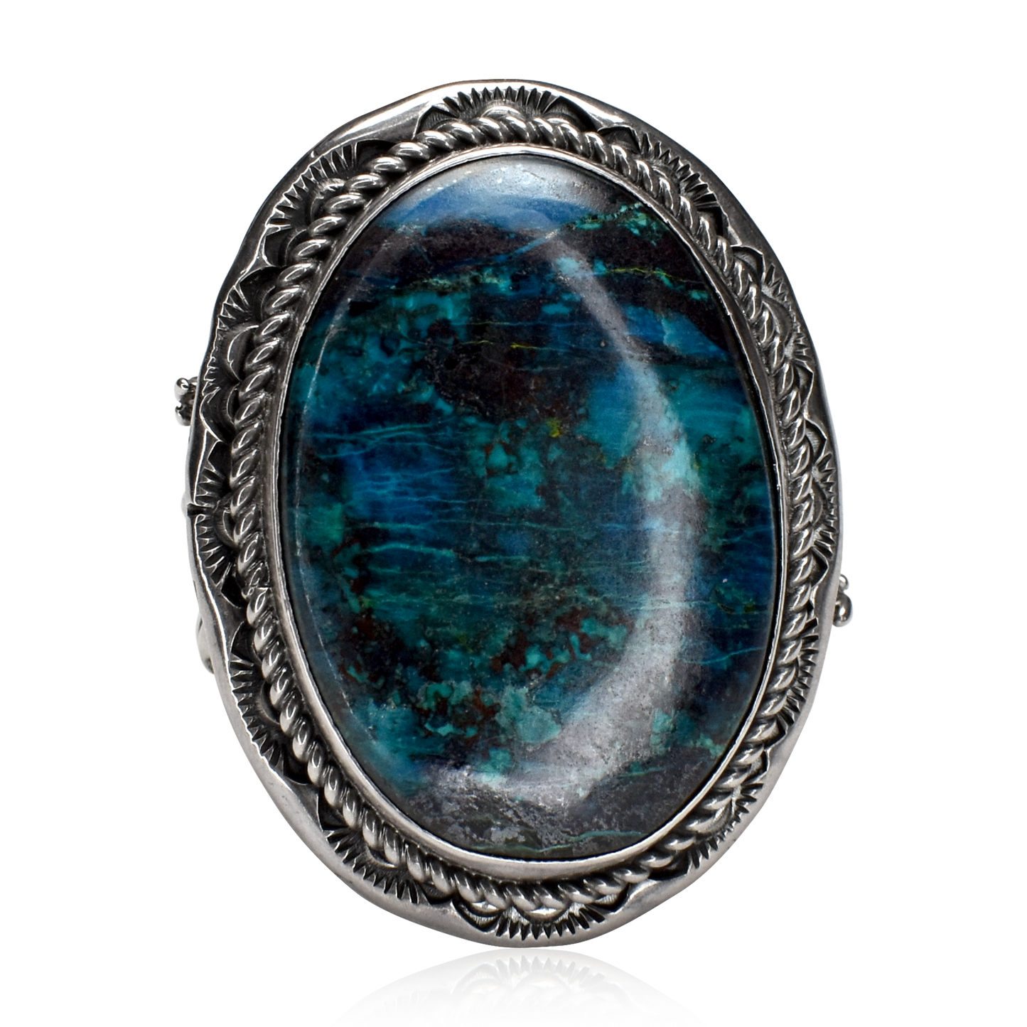 Twilight Guardian Chrysocolla Bison Icon Ring by Brenda Jiminez