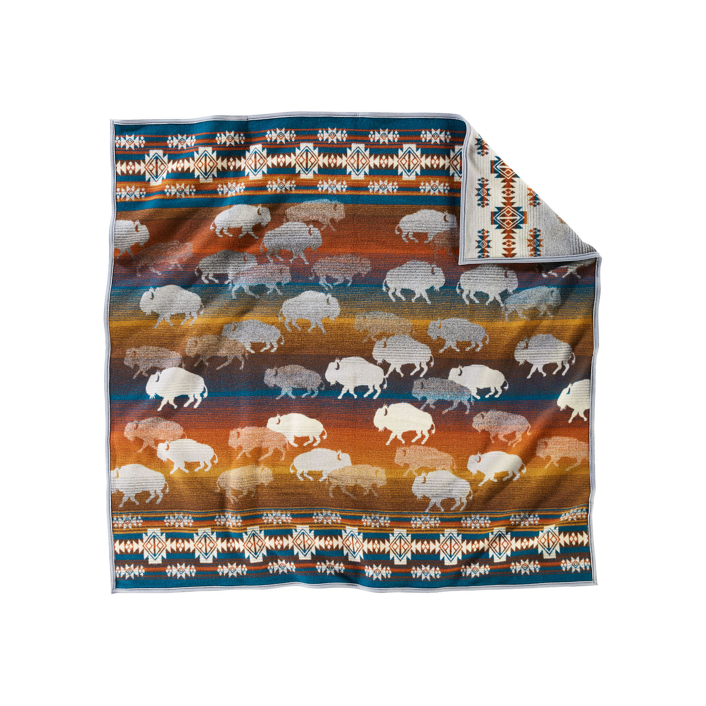 Pendleton Prairie Rush Hour Throw - Grey Buffalo