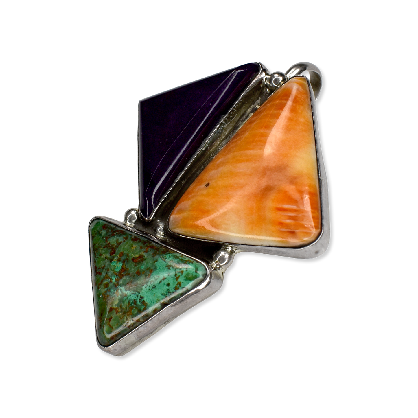 Stonewalker Pendant with Sugilite, Spiny Oyster, and Kingman Turquoise by Adam Fiero