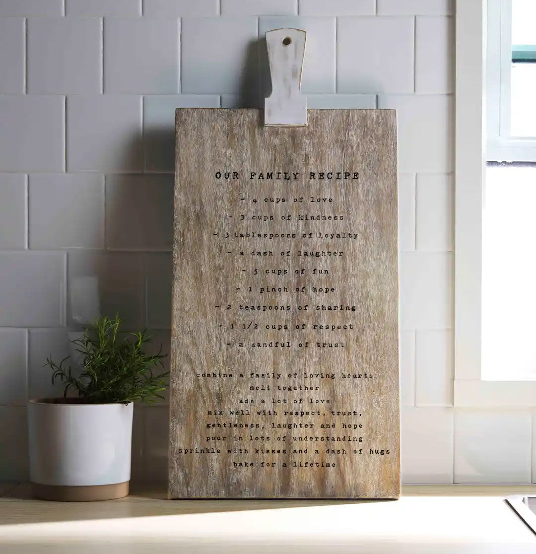 Our Family Recipe Wood Cutting Board