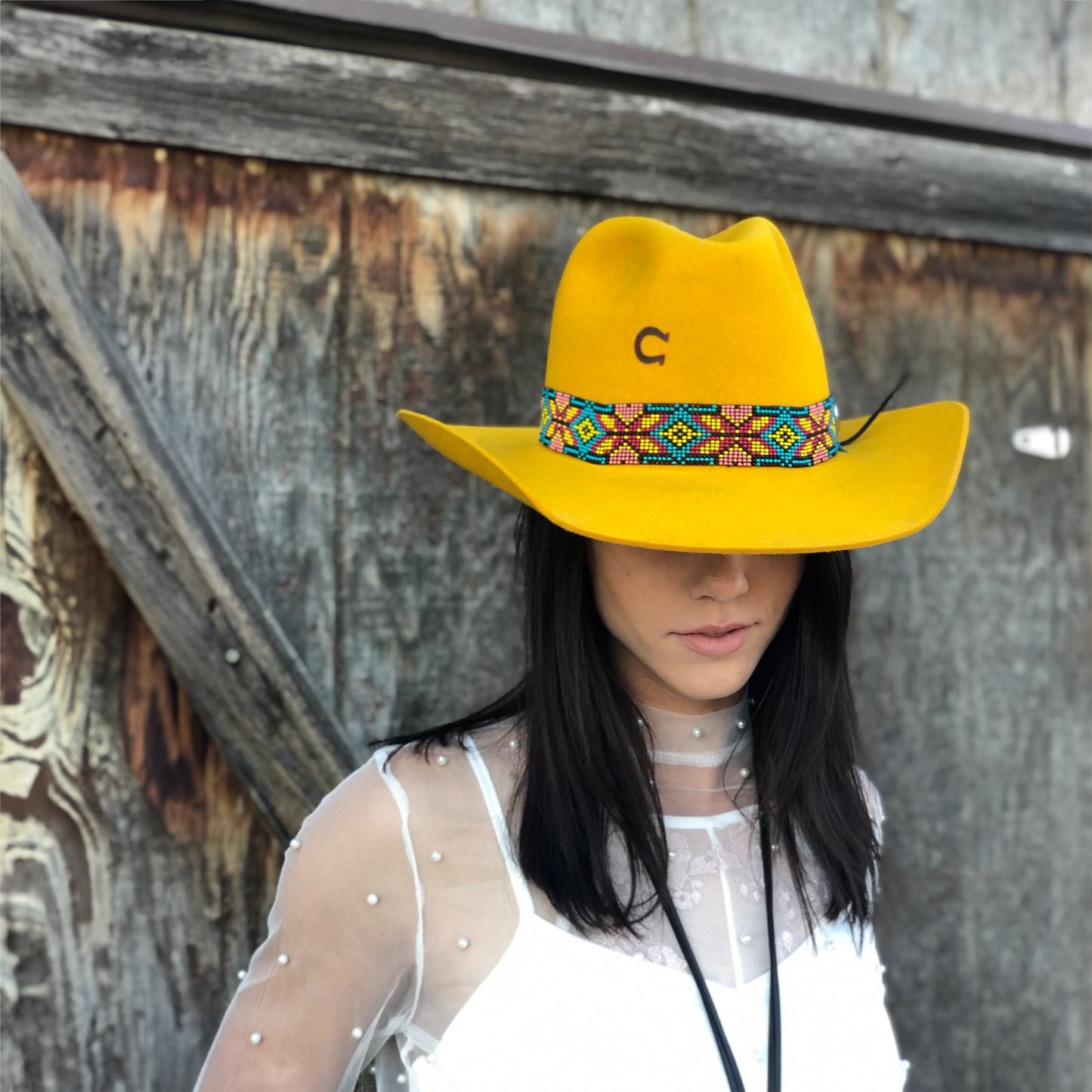 Charlie 1 Horse Gold Digger Hat - Yellow