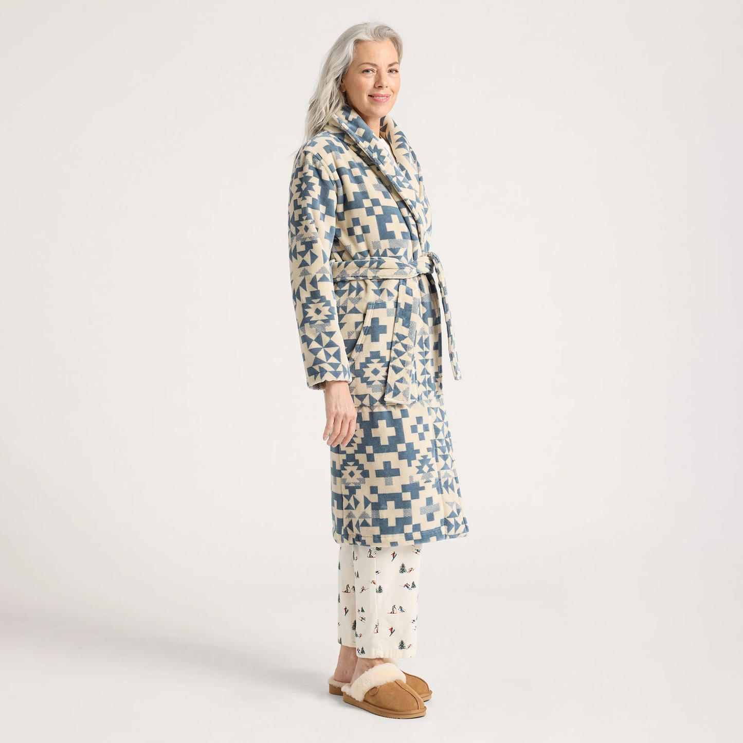 Pendleton Women's Blue Ridge Cotton Terry Velour Bathrobe