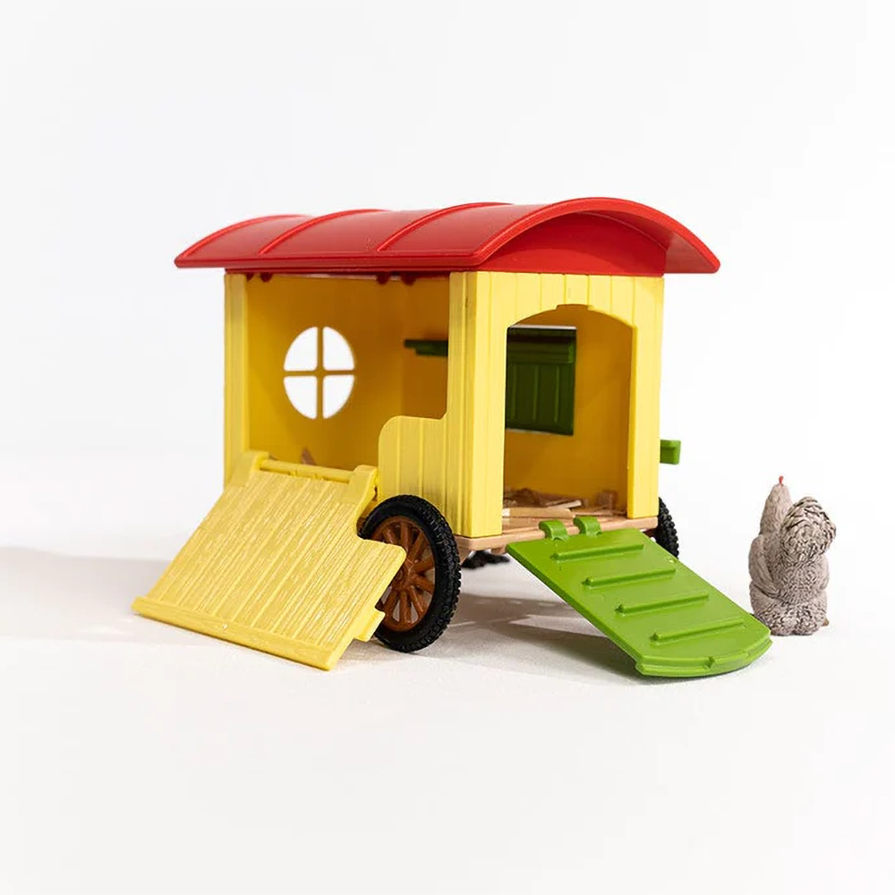 Mobile Chicken Coop Figurine