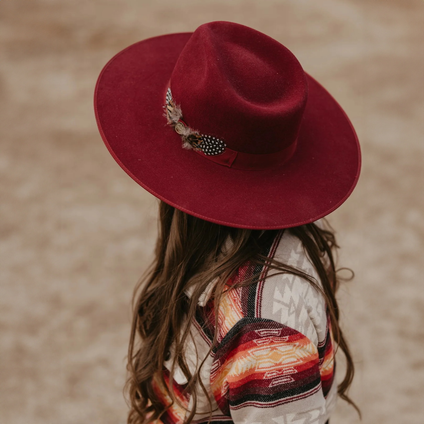 Stetson Midtown Wide Flat Brim Hat - Burgundy