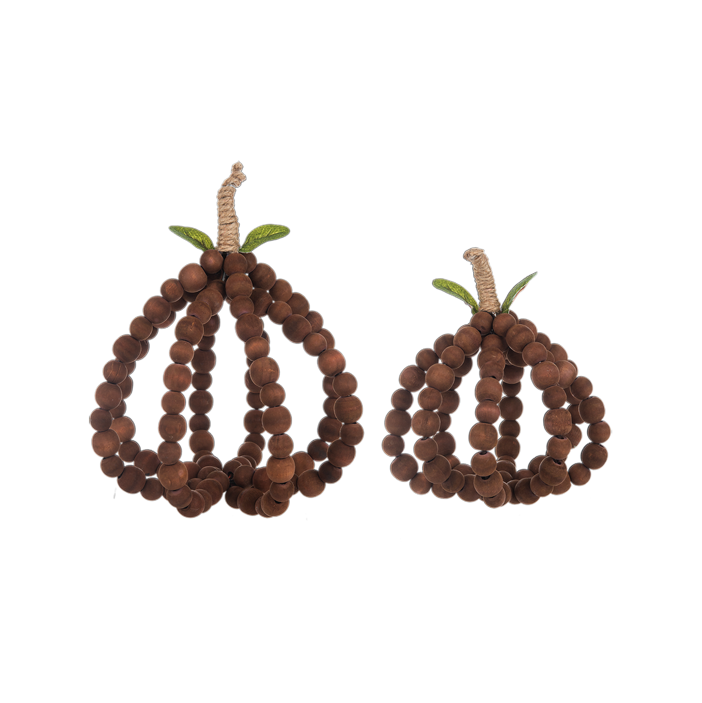Brown Wooden Beaded Pumpkin