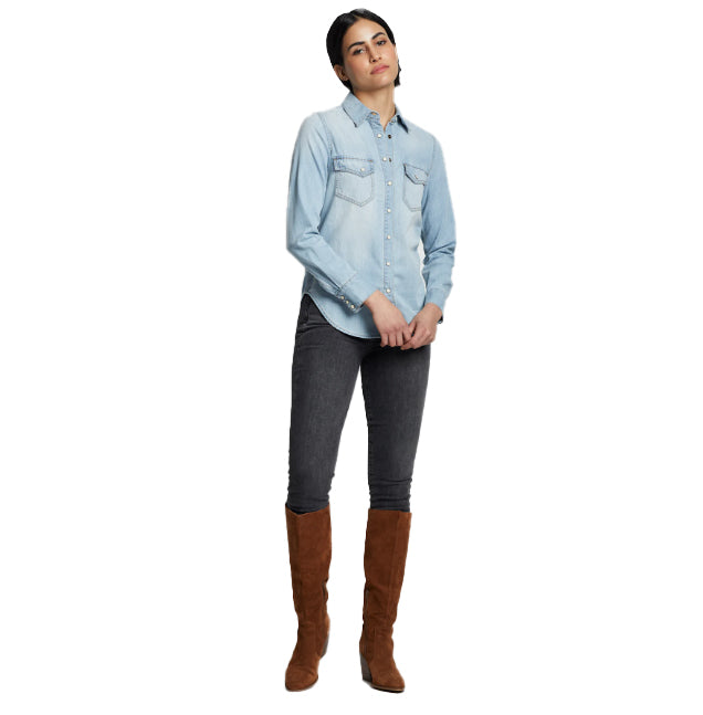 Pendleton Women's Chambray Gambler Shirt - Light Blue