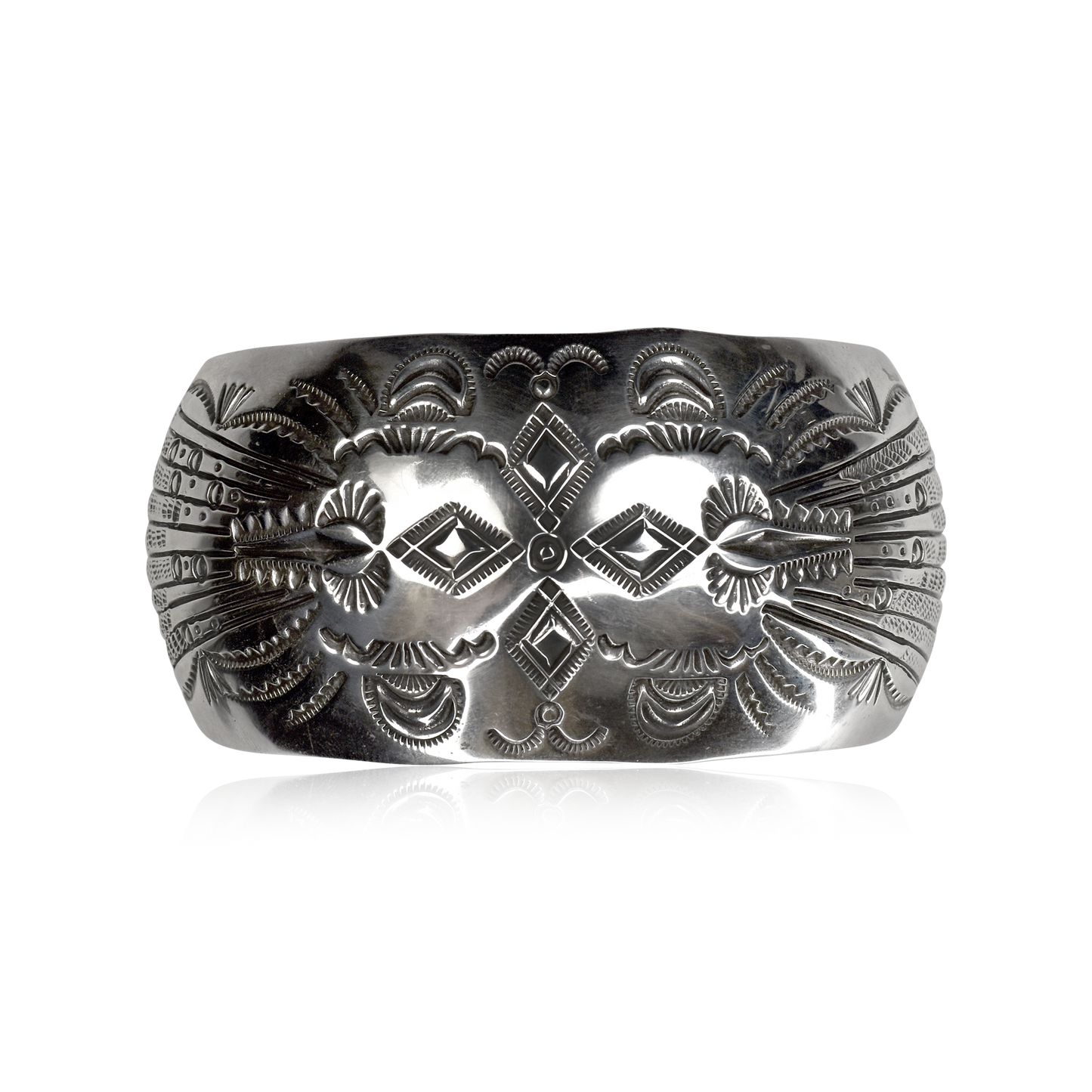 Harmony of Wings Stamped Feather Fan Cuff by Gilbert Begay