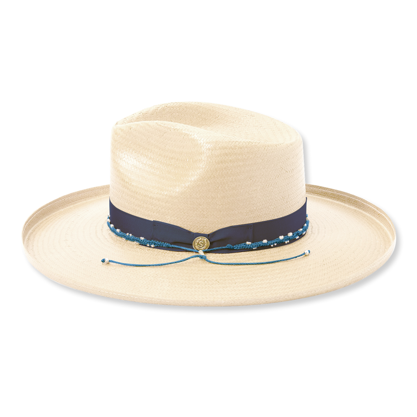 Stetson Outlier Straw Hat with Denim Band - Natural