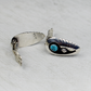 Shadowbox Winged Clip-On Earrings with Sleeping Beauty Turquoise Inlay by Irene Tom