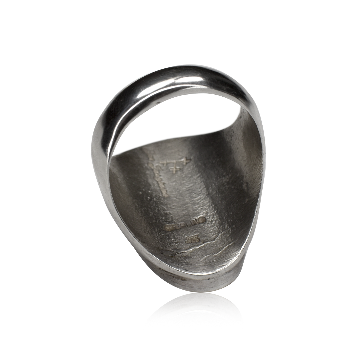 Sunface Shadowbox Vintage Sterling Silver Oval Ring by Joe Josytewa