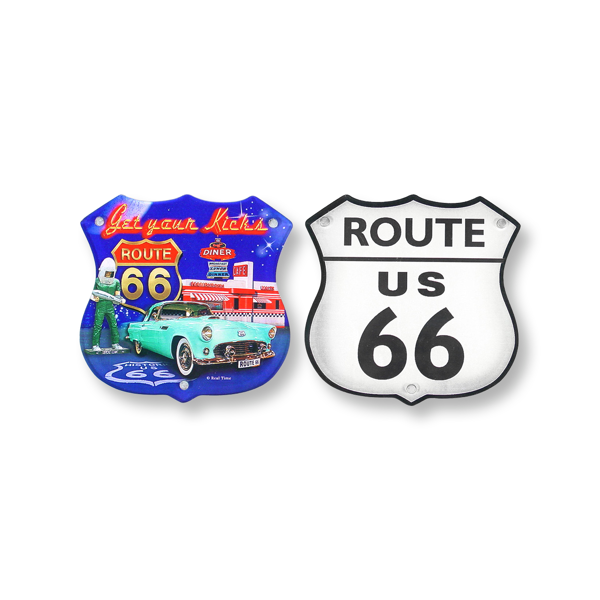 Route 66 Retro Collage Acrylic Double-Sided Magnet
