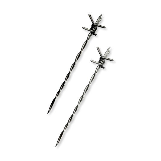 Hallett Peak Sterling Silver Barbed Wire Toothpick Hat Pin