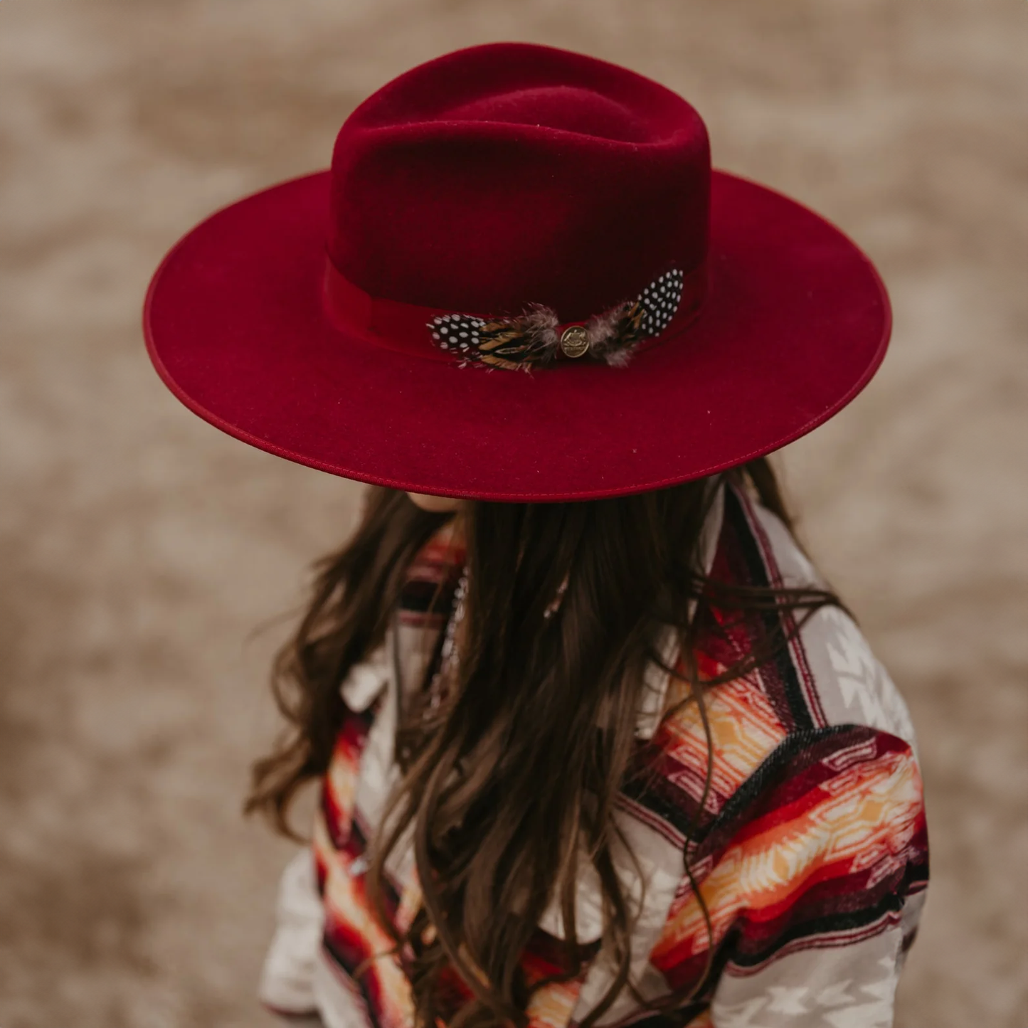 Stetson Midtown Wide Flat Brim Hat - Burgundy