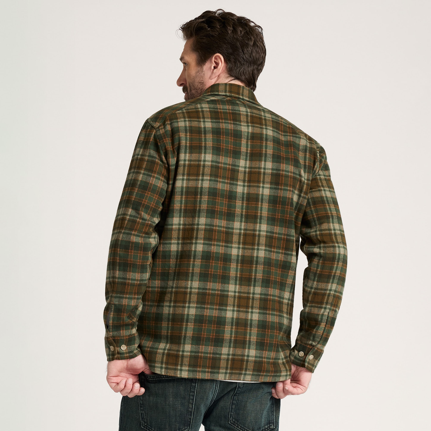 Pendleton Men's Plaid Cotton Fremont Flannel Shirt - Olive Rust Plaid