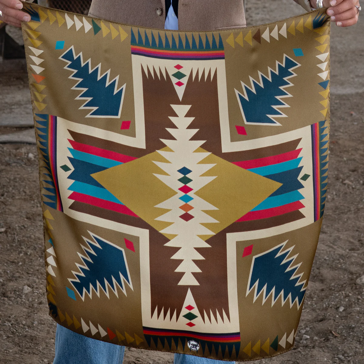 Fringe "Cross Me" Silk Wild Rag