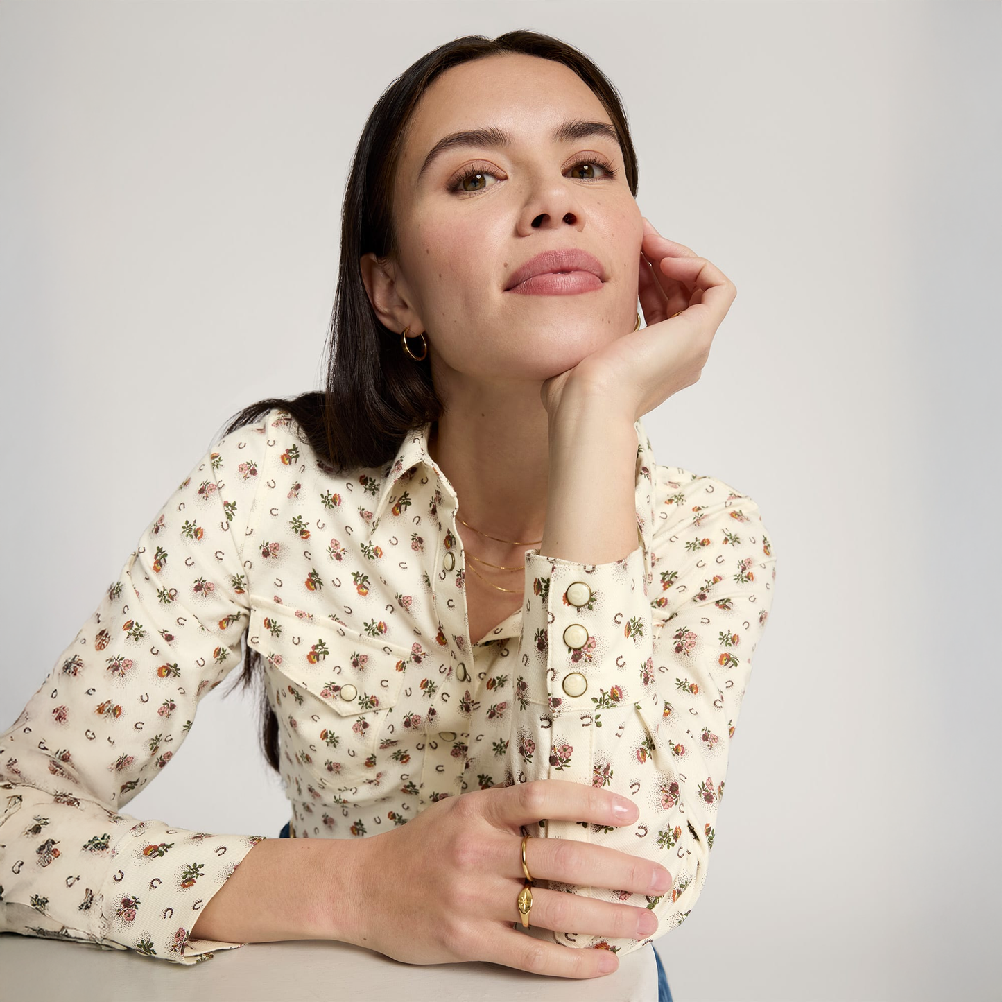 Pendleton Women's Floral Cotton Twill Gambler Shirt