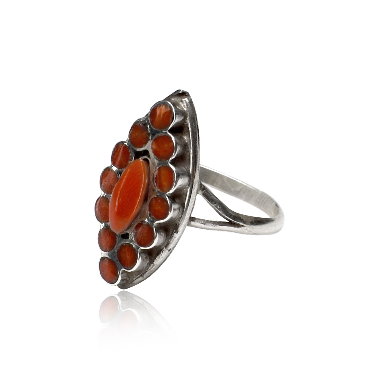 Desert Bloom Marquise Cluster Coral Ring