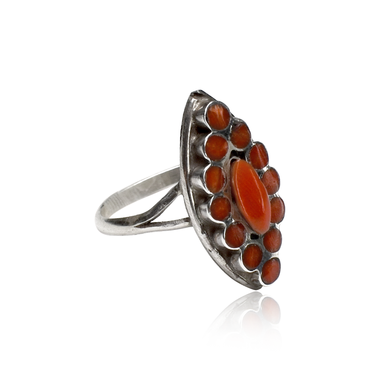 Desert Bloom Marquise Cluster Coral Ring