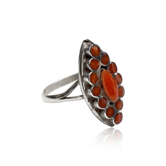 Desert Bloom Marquise Cluster Coral Ring