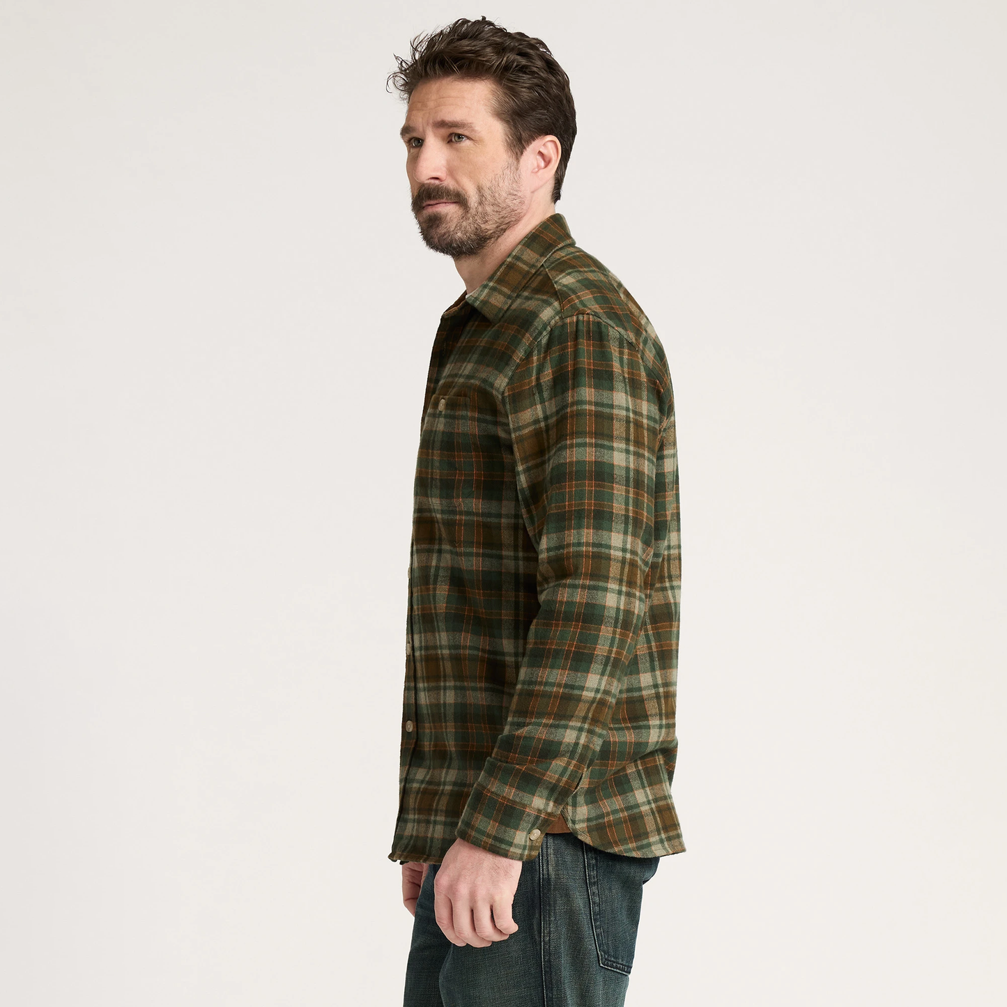 Pendleton Men's Plaid Cotton Fremont Flannel Shirt - Olive Rust Plaid