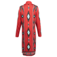 Time of the West Native Print Alpaca Button Up Duster - Red/Black/Turquoise