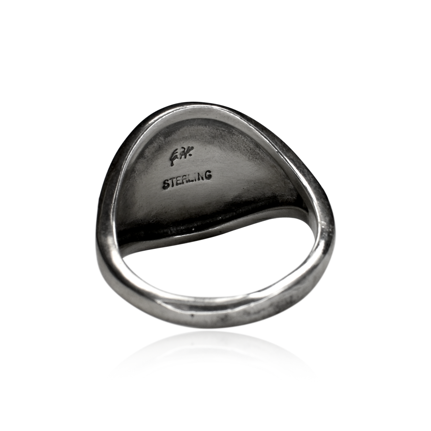 Vintage 1980s Sand Cast Sterling Silver Kokopelli Ring by Ervin Hoskie