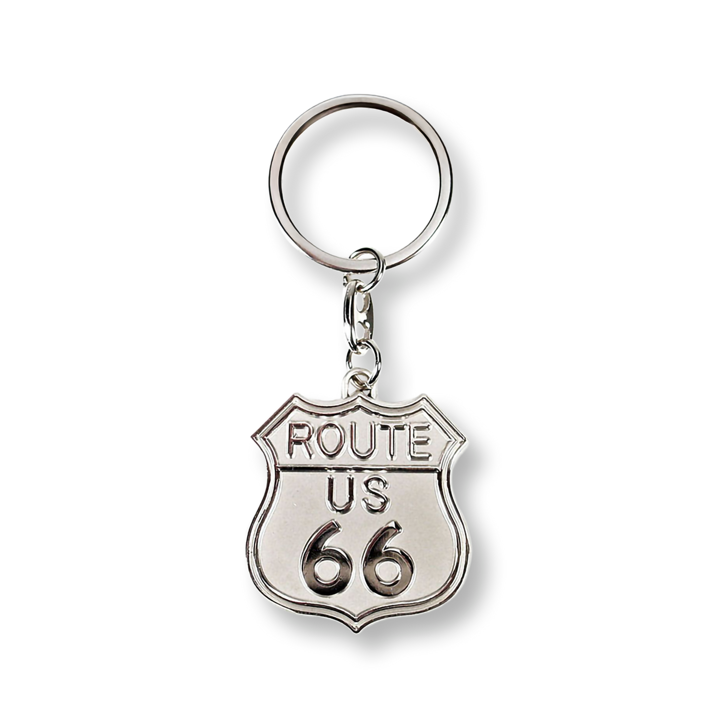 Route 66 Metal Shield Keychain