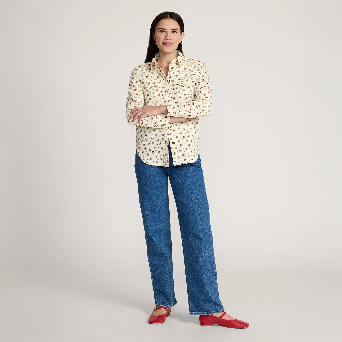 Pendleton Women's Floral Cotton Twill Gambler Shirt