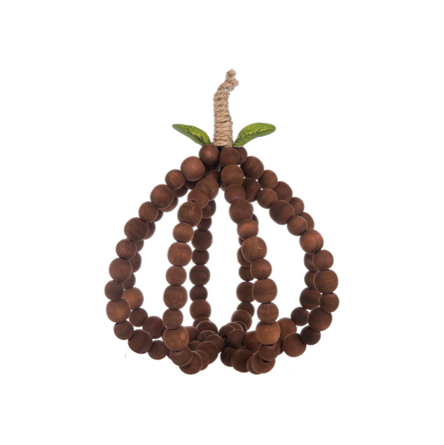 Brown Wooden Beaded Pumpkin