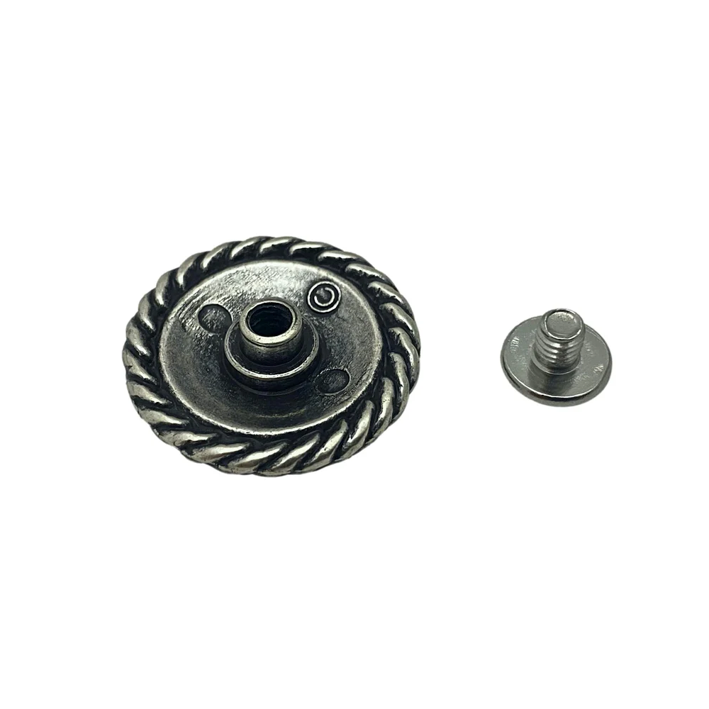 Flower Screw Back Concho with Braided Edge