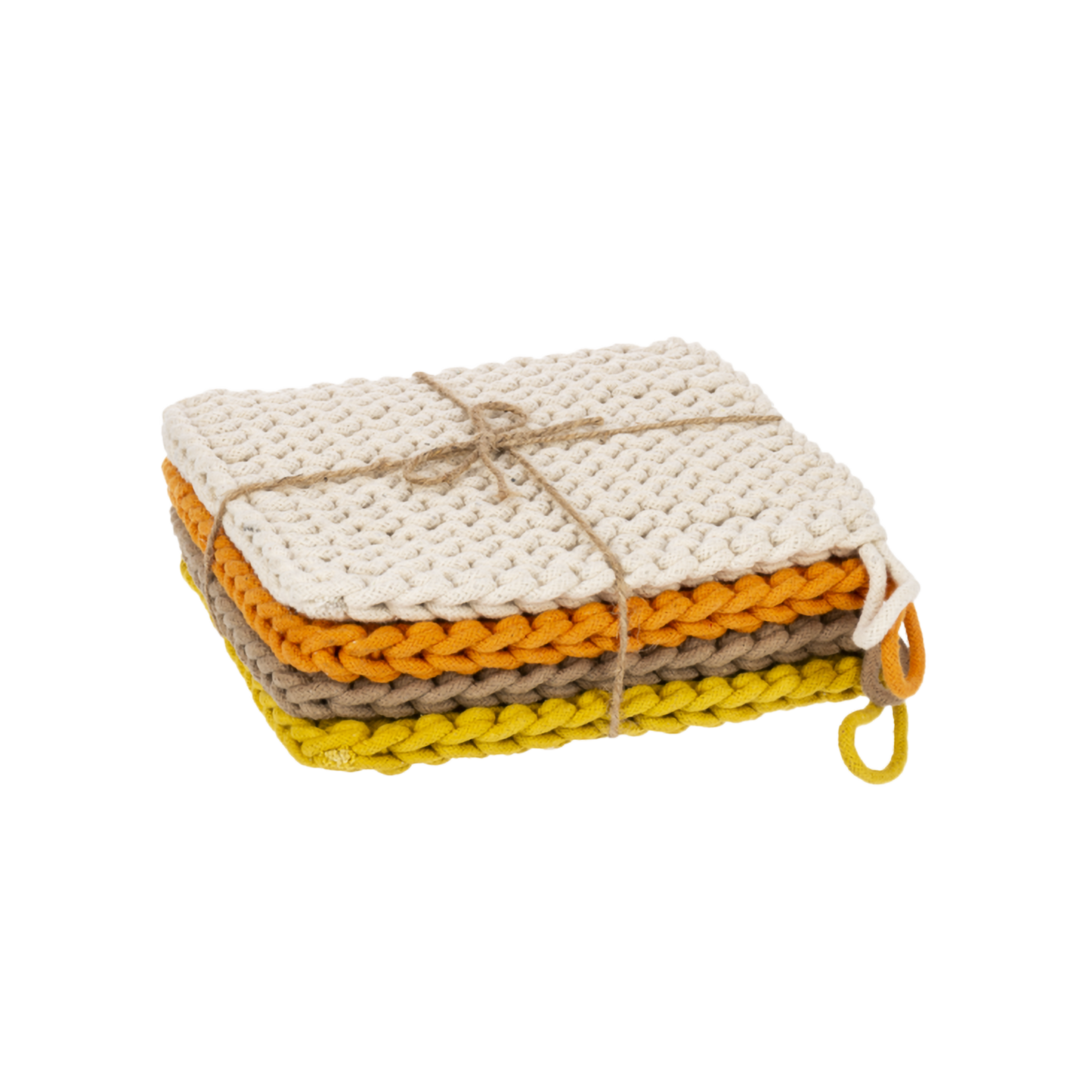 Autumn Cotton Crochet Pot Holders, Set of 4