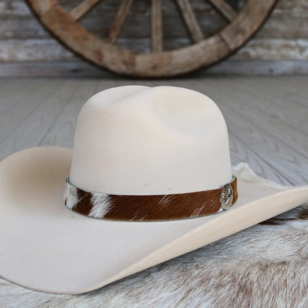 Cowhide Hat Band with Concho Closure