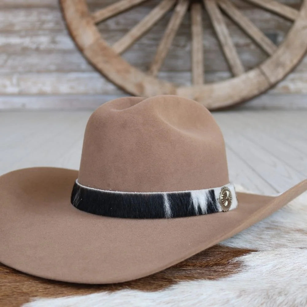 Cowhide Hat Band with Concho Closure