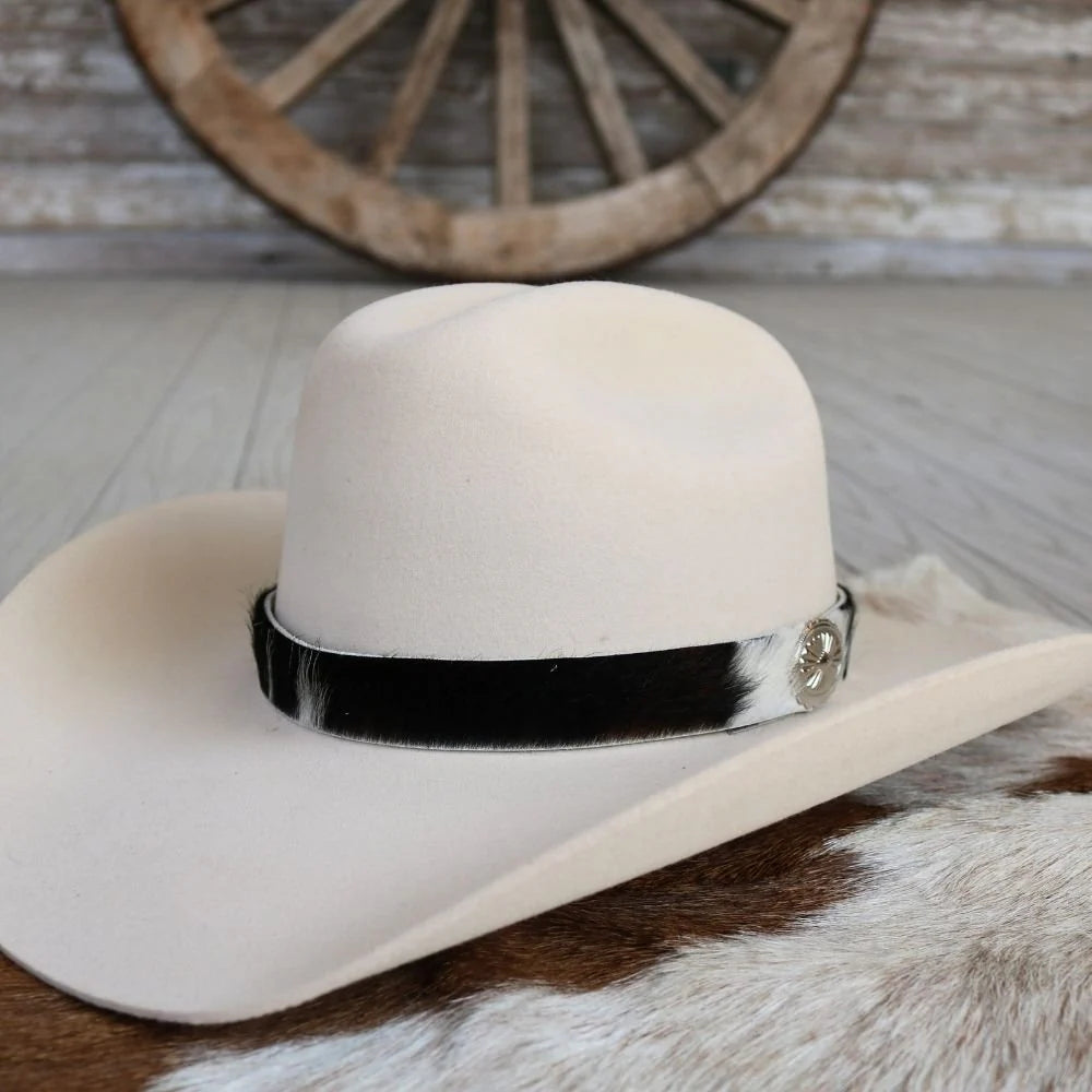 Cowhide Hat Band with Concho Closure