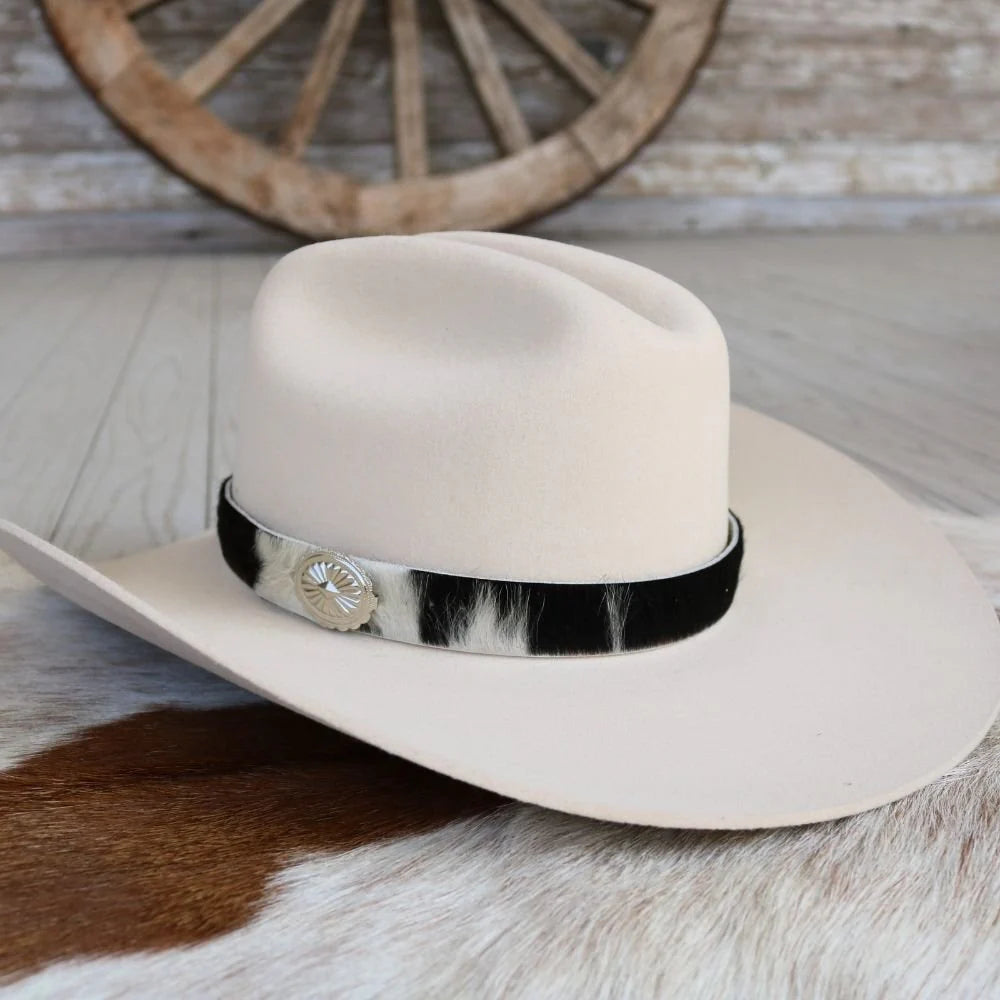 Cowhide Hat Band with Concho Closure