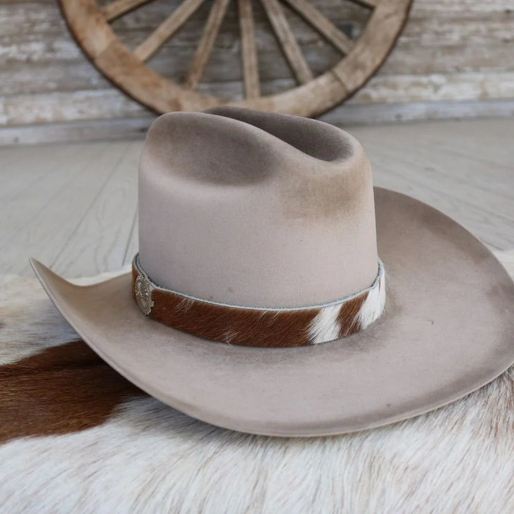 Cowhide Hat Band with Concho Closure