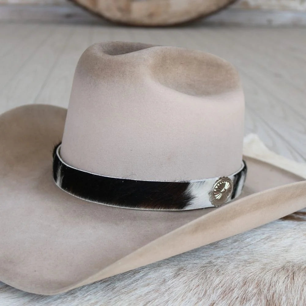 Cowhide Hat Band with Concho Closure