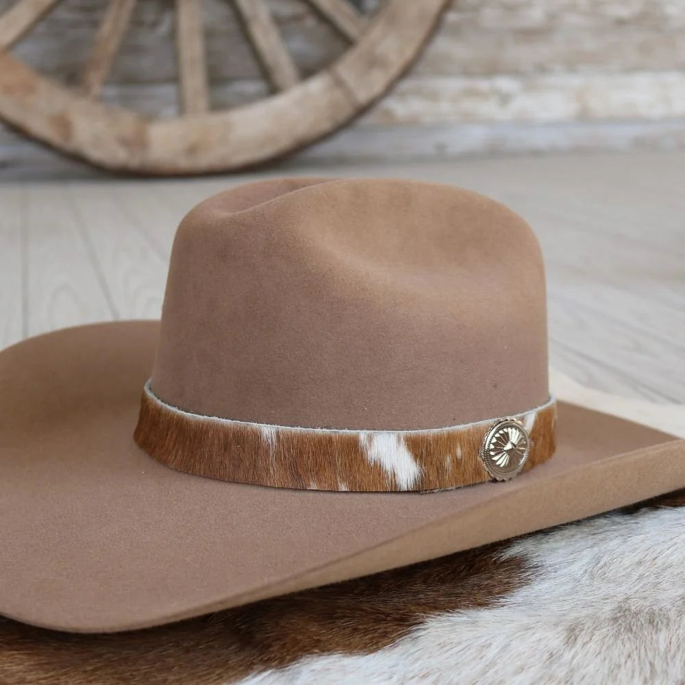 Cowhide Hat Band with Concho Closure