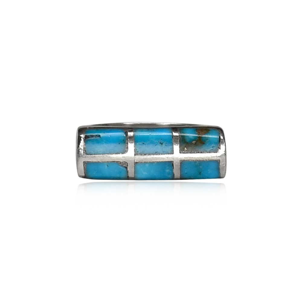 Gridline Vintage Channel Inlay Morenci Turquoise Ring