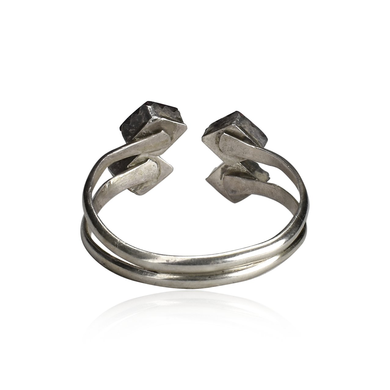 Blood Red Opal Quadruple Diamond Adjustable Ring