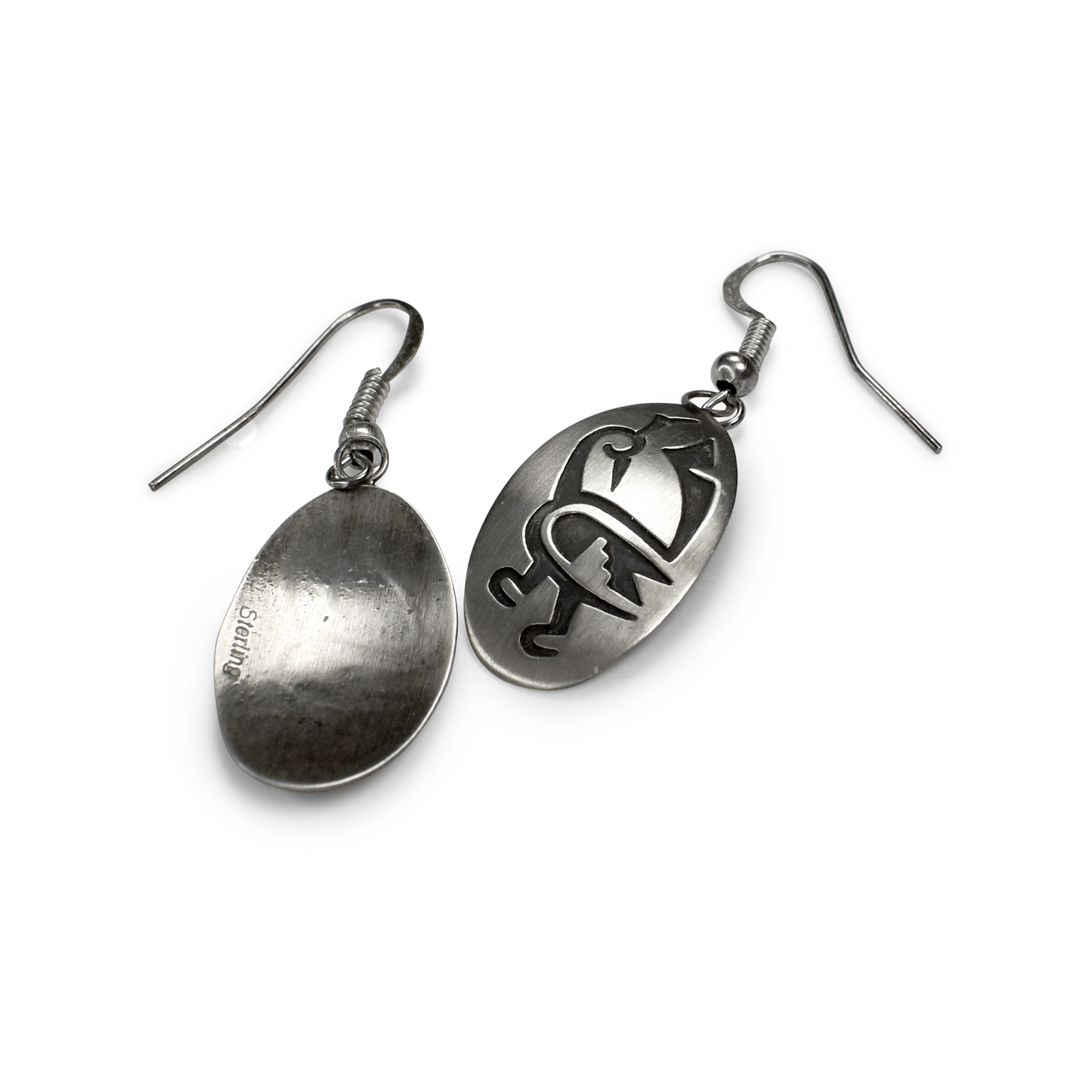 Oxidized Sterling Silver Southwestern Quail Silhouette Earrings