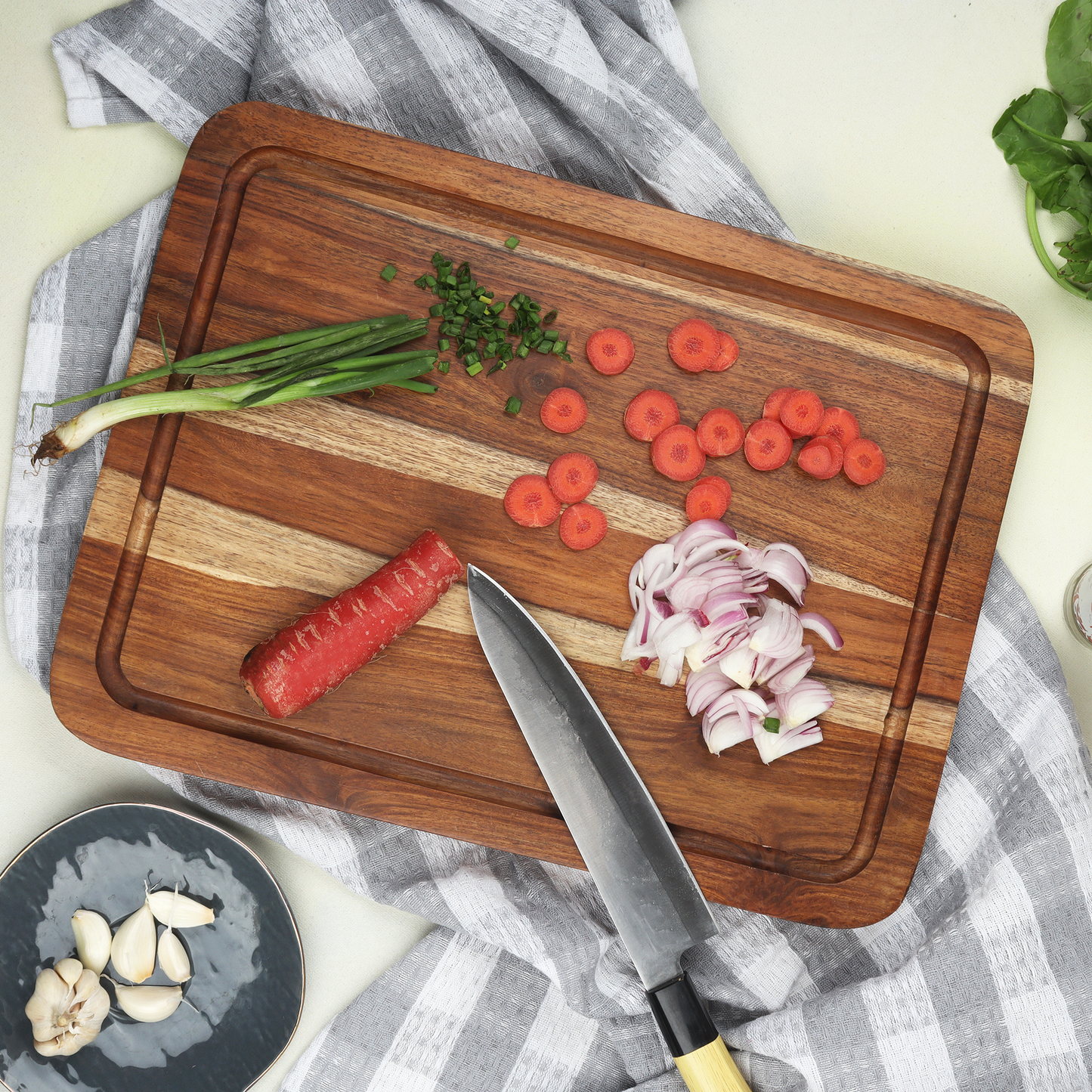 Acacia Wood Cutting Board with Juice Groove